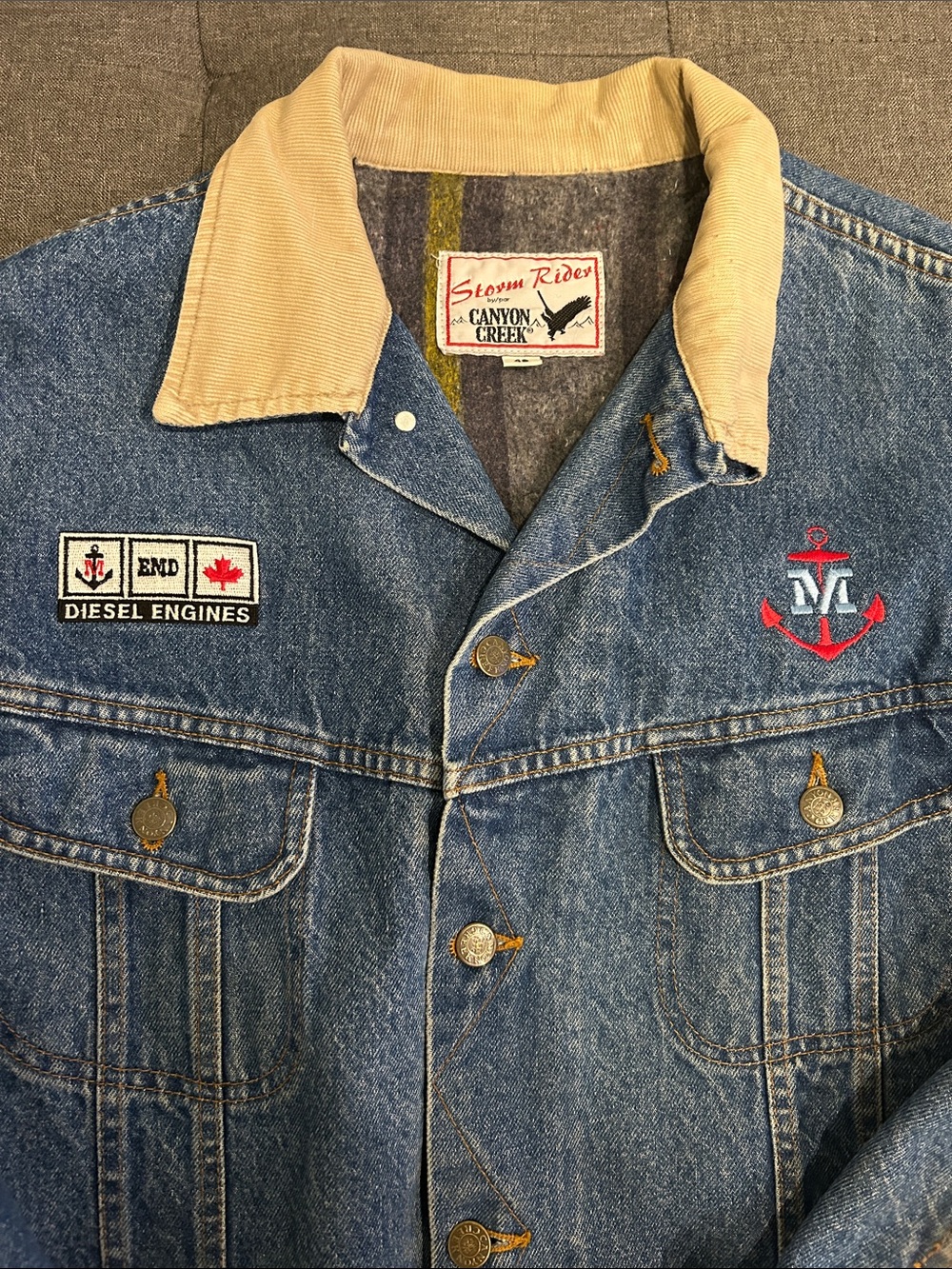 Vintage Storm Rider by Canyon Creek Blanket Lined Denim Jean Jacket Size 48 XL - Picture 3 of 16